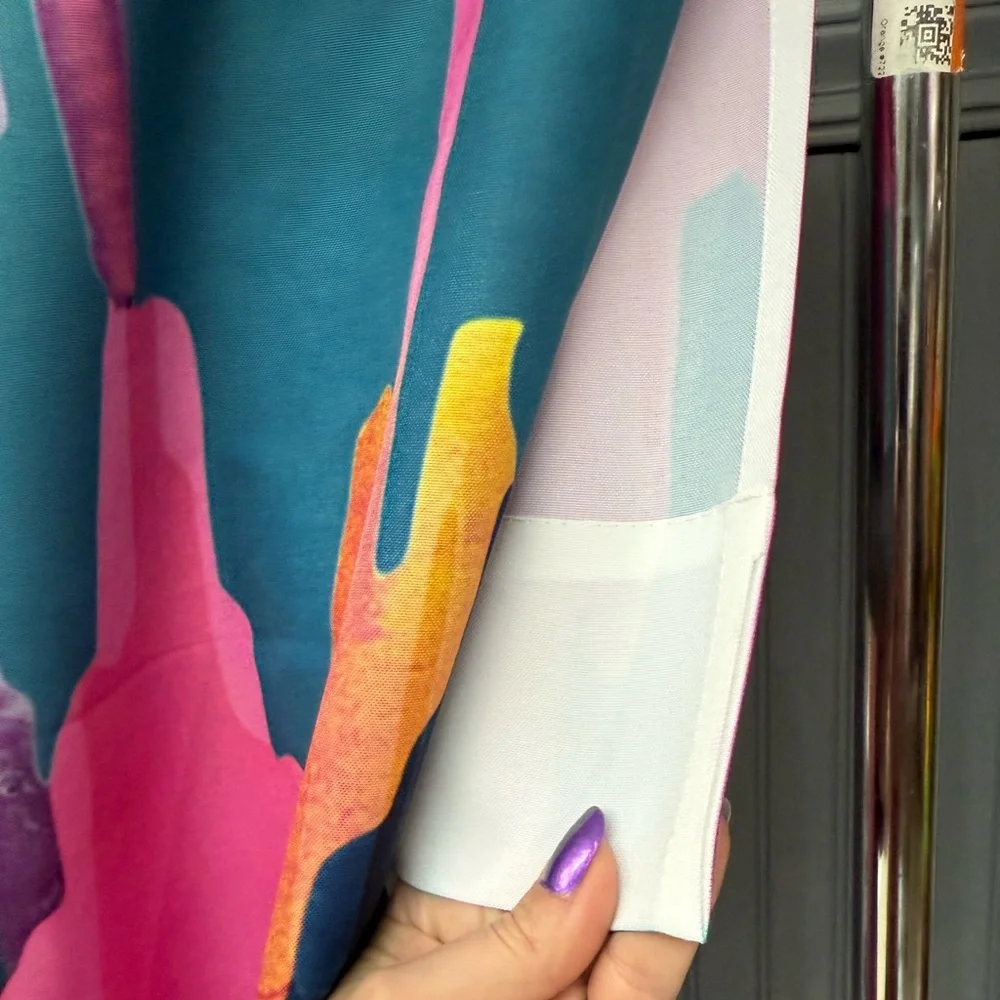 Bungalow Rose Sunset Watercolor Curtain Pair Pink Blue Southwestern Print Aztec